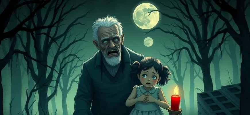 Horror Films with Grandpa and Granddaughter Horror Films with Grandpa and Granddaughter